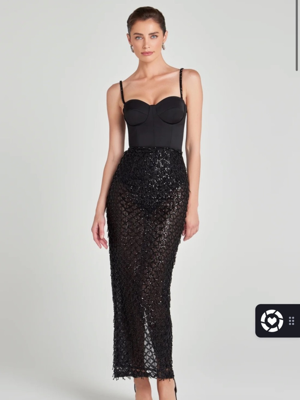 NADINE MERABI VALENTINA BLACK DRESS